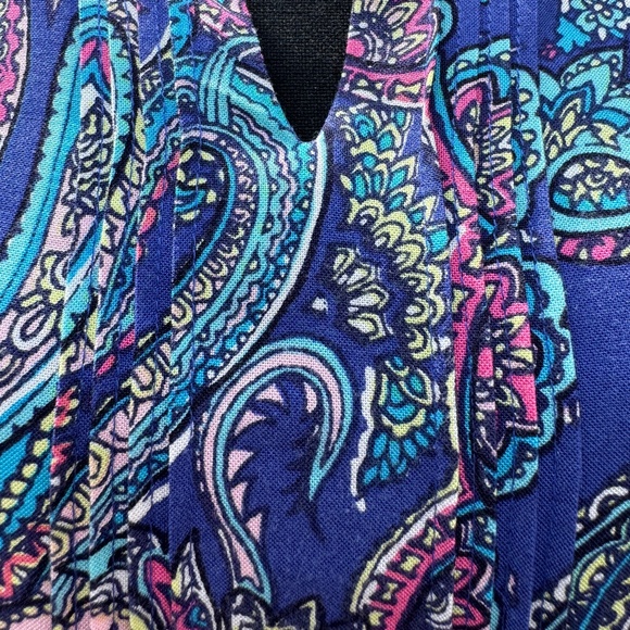***LOOK***LOWER PRICE! Talbots Royal Blue paisley maxi dress Talbots-size 8P-EUC - Picture 4 of 13